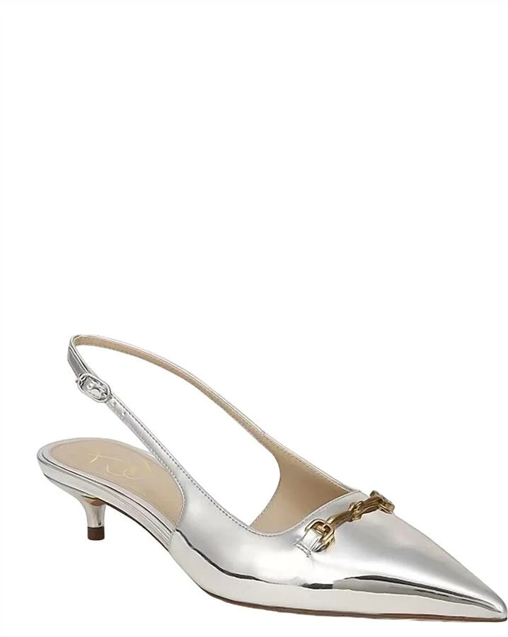 Fitzgerald Slingback Pump In Soft Silver