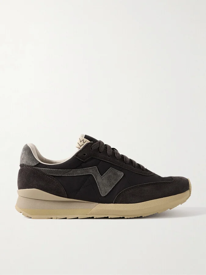 FKT Runner Suede-Trimmed Canvas Sneakers