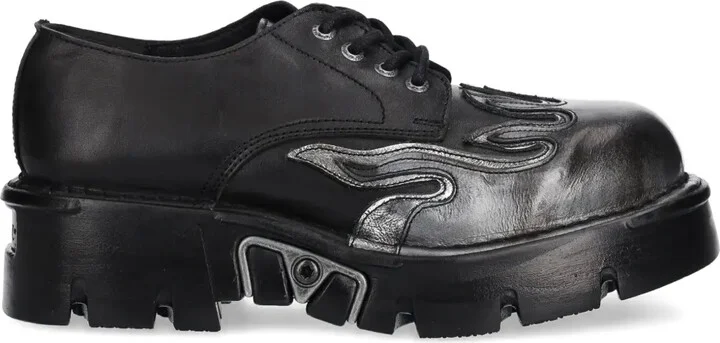 Flame-Detail Platform Shoes
