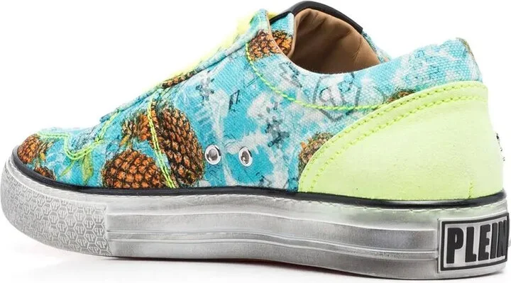 Flame-print canvas low-top sneakers - Image 3