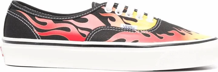 Flame-Print Low-Top Sneakers