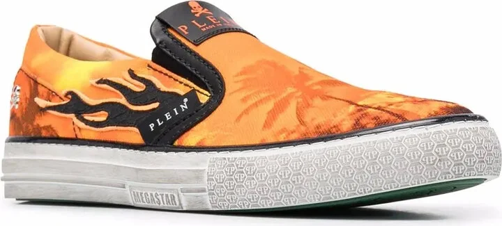 Flame Print Slip-On Sneakers - Image 2