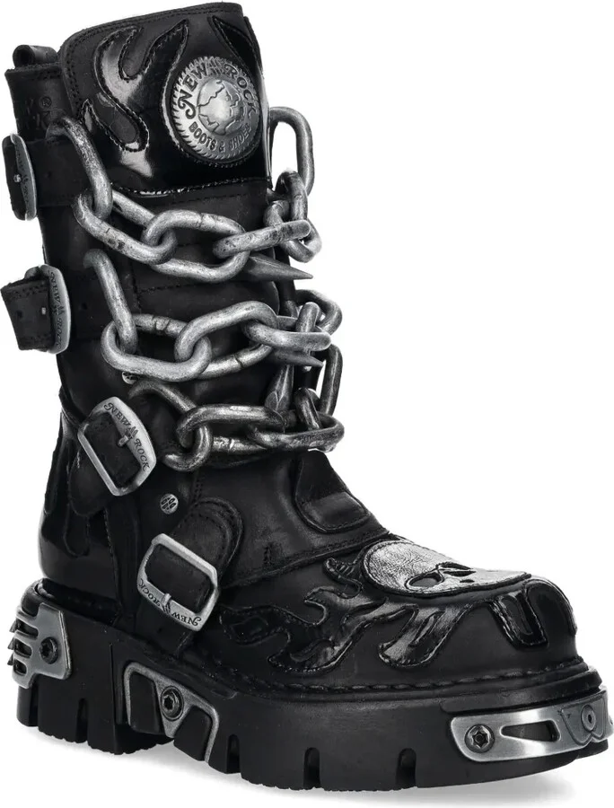 Flame-Skull Chain Boots - Image 2