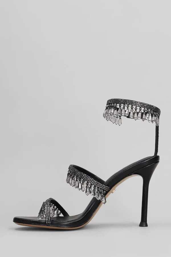 Flamenca 95 Sandals In Black Leather - Image 3