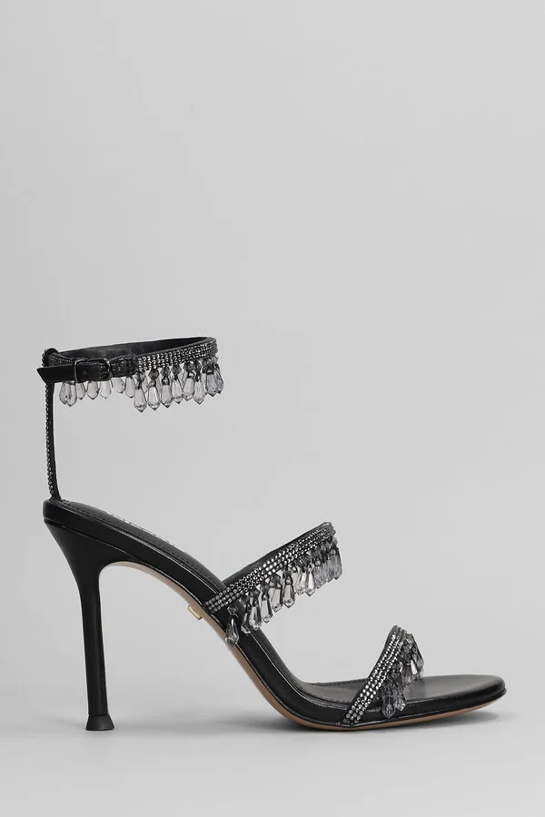 Flamenca 95 Sandals In Black Leather