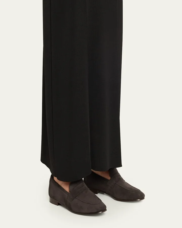 Flaneur Curly Shearling-Lined Suede Loafers - Image 9