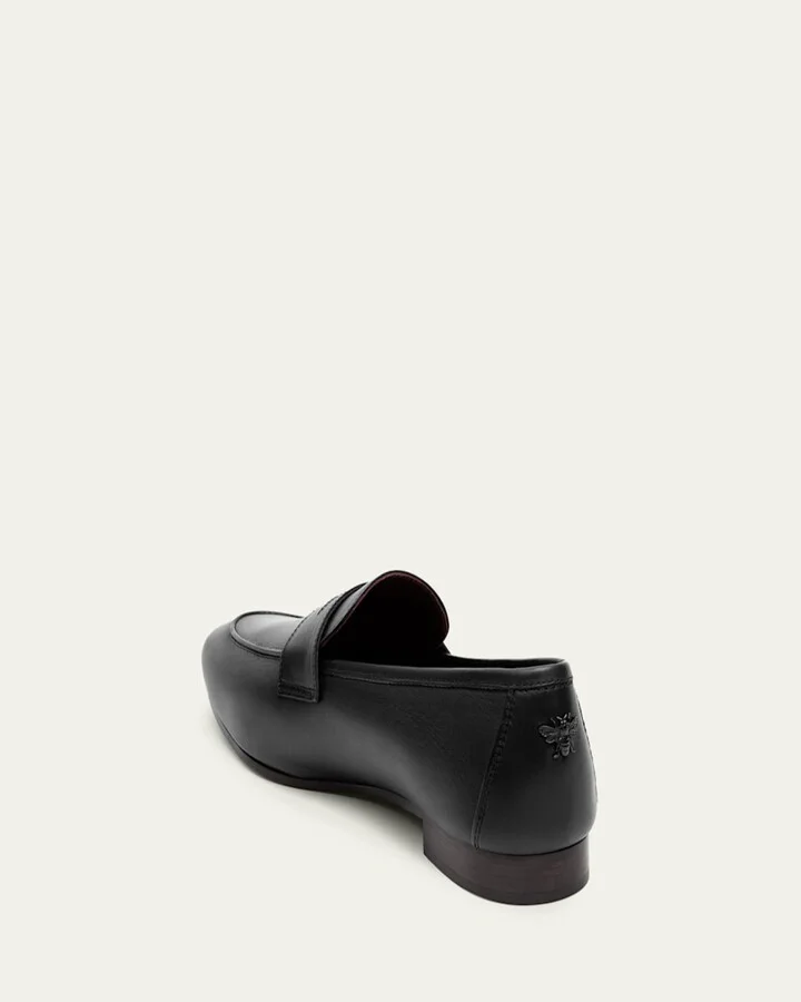 Flaneur Leather Flat Penny Loafers - Image 2