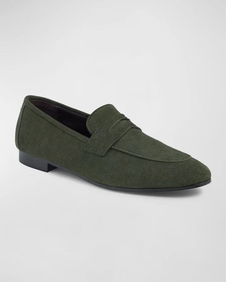 Flaneur Suede Penny Loafers - Image 5