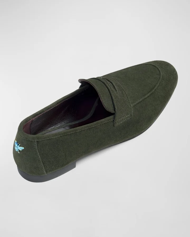 Flaneur Suede Penny Loafers - Image 6