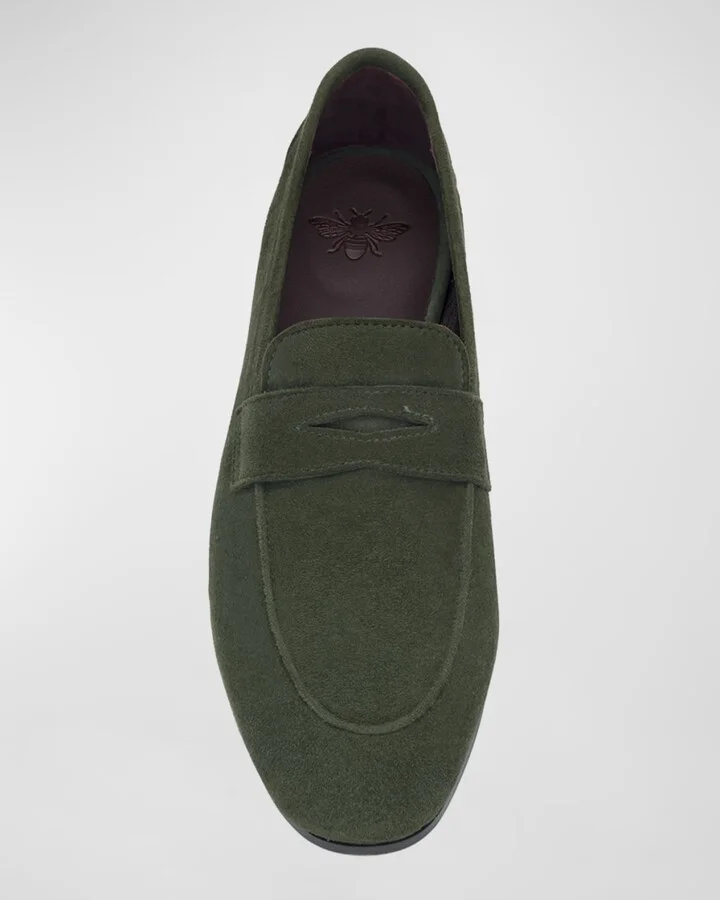 Flaneur Suede Penny Loafers - Image 7