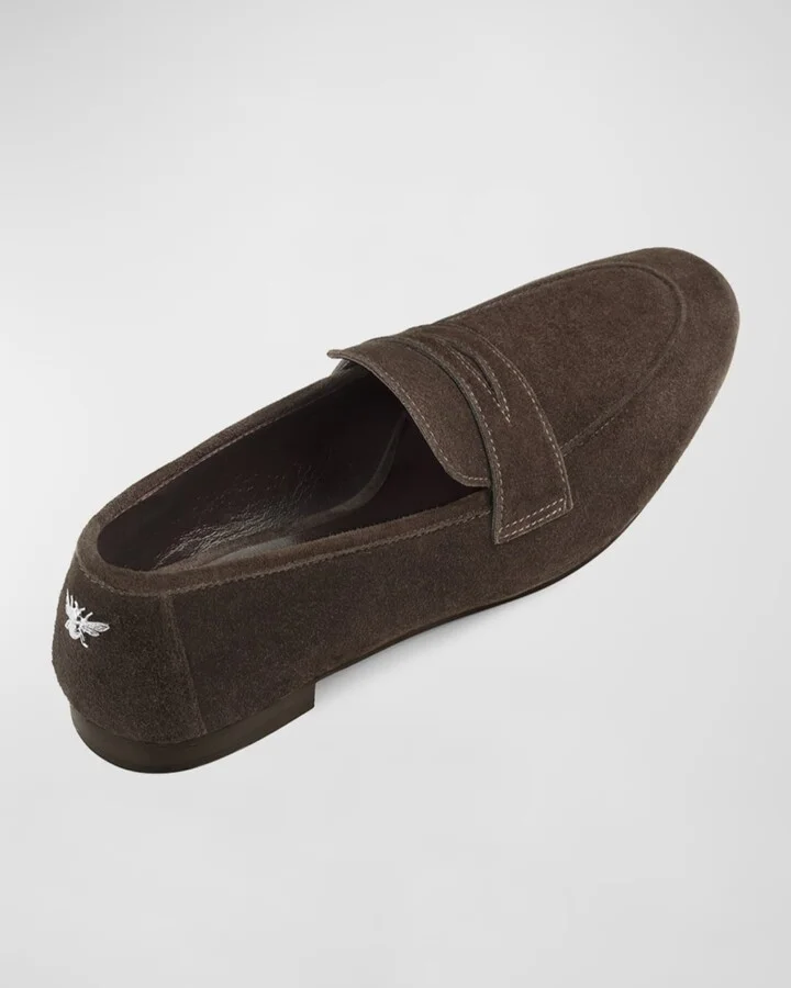 Flaneur Suede Penny Loafers - Image 5