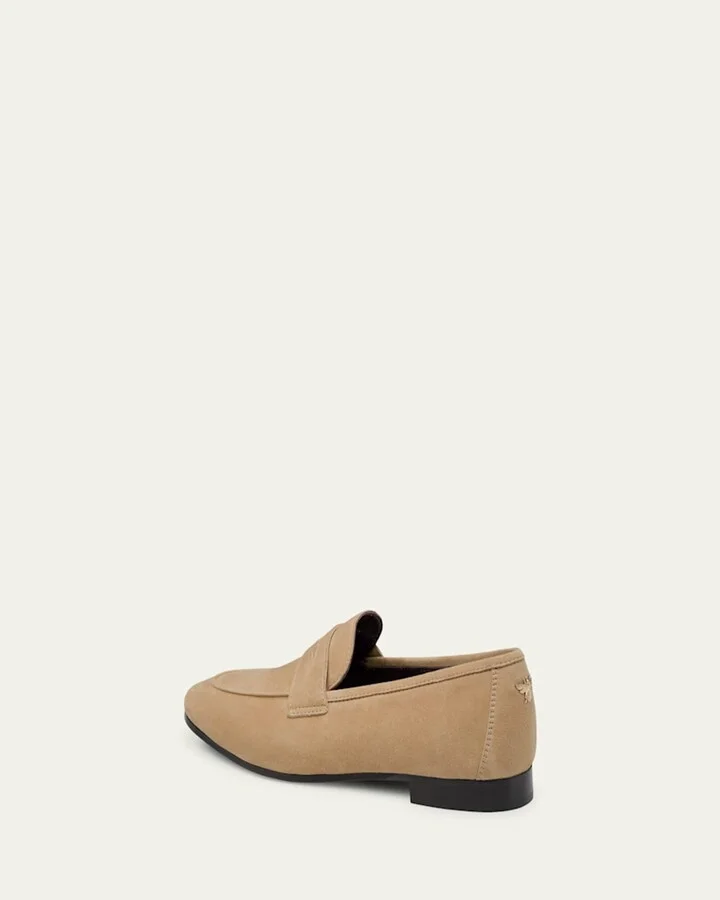 Flaneur Suede Penny Loafers - Image 9