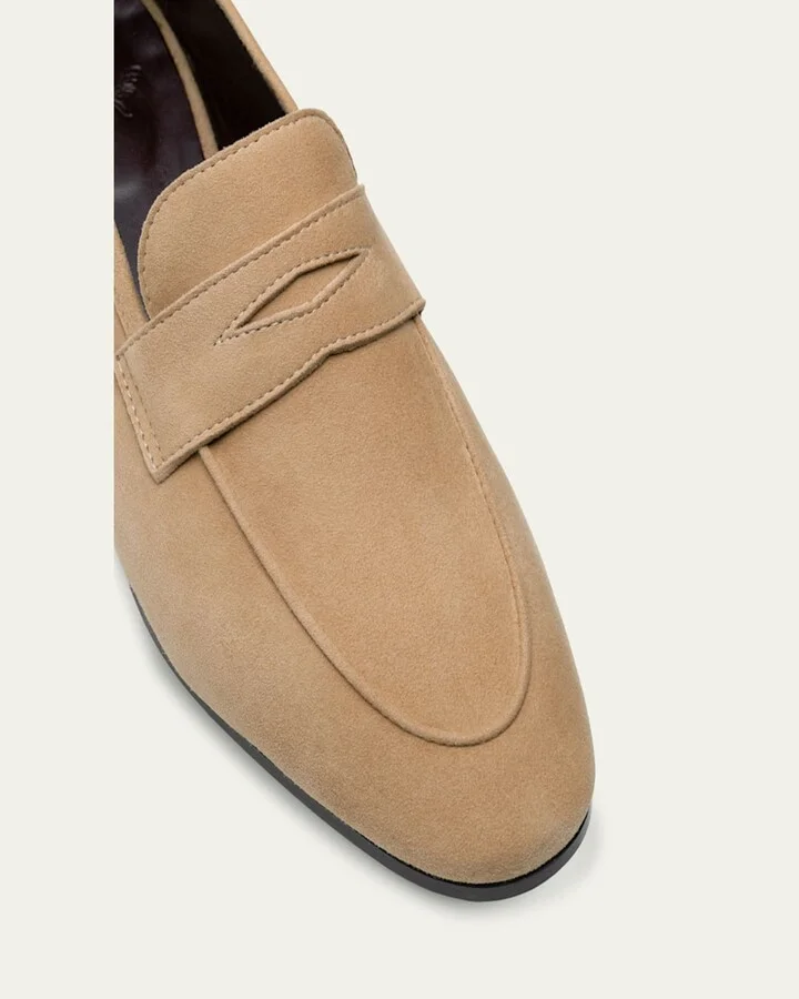 Flaneur Suede Penny Loafers - Image 11