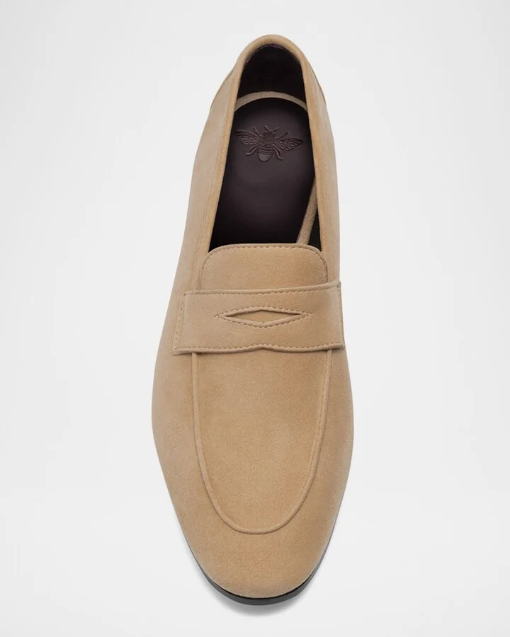 Flaneur Suede Penny Loafers - Image 3