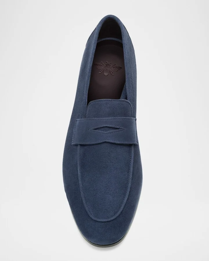 Flaneur Suede Penny Loafers - Image 5