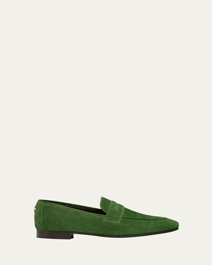 Flaneur Suede Penny Loafers