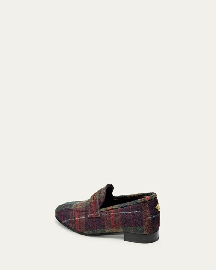 Flaneur Tartan Penny Loafers - Image 2