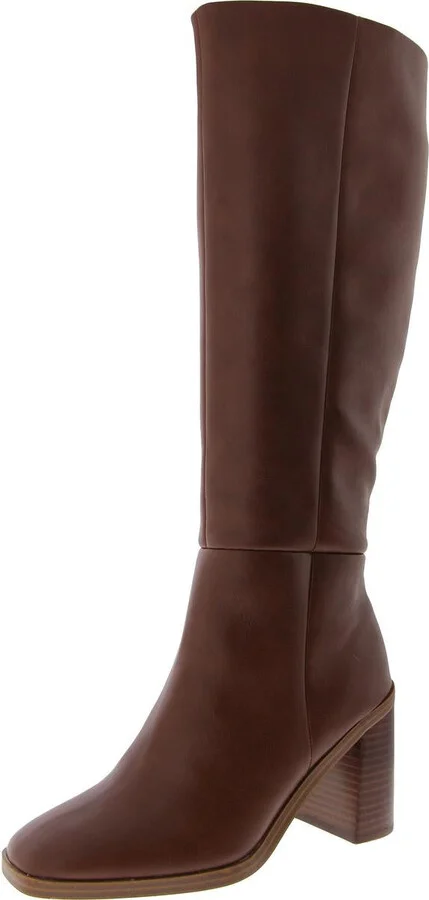 FLAPPER Womens Faux Suede Round toe Knee-High Boots