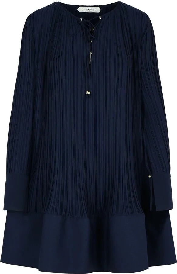 Flared Hem Pleated Midi Dress