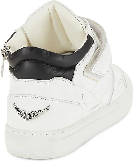 Flash Mid-Top Leather Court Sneakers - Image 3