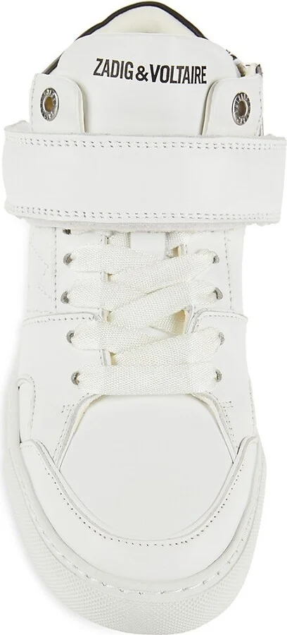 Flash Mid-Top Leather Court Sneakers - Image 5