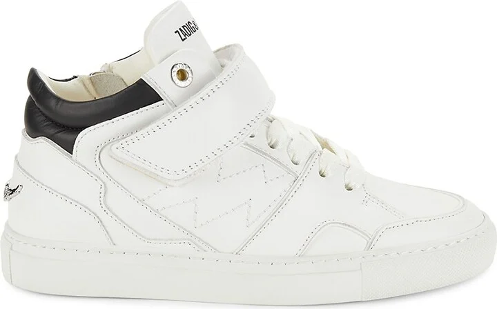 Flash Mid-Top Leather Court Sneakers