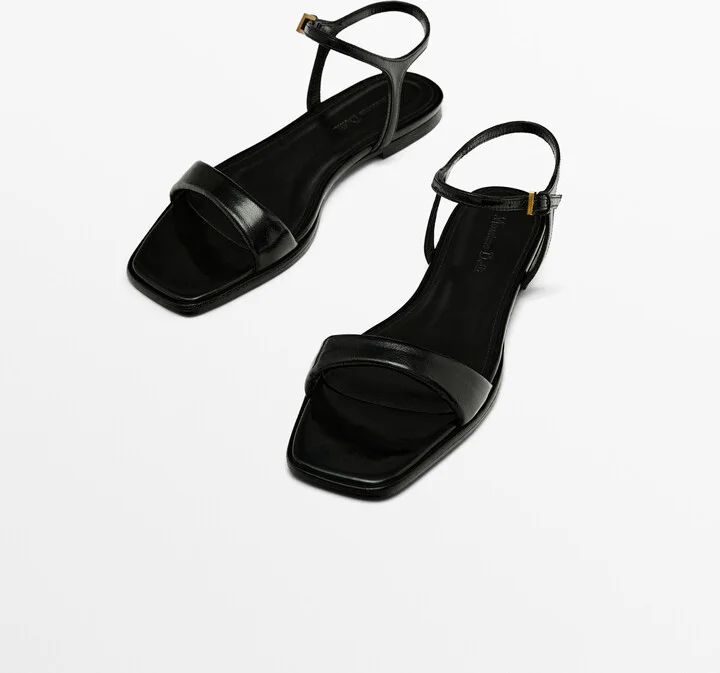 Flat Creased Patent Finish Sandals - Image 3