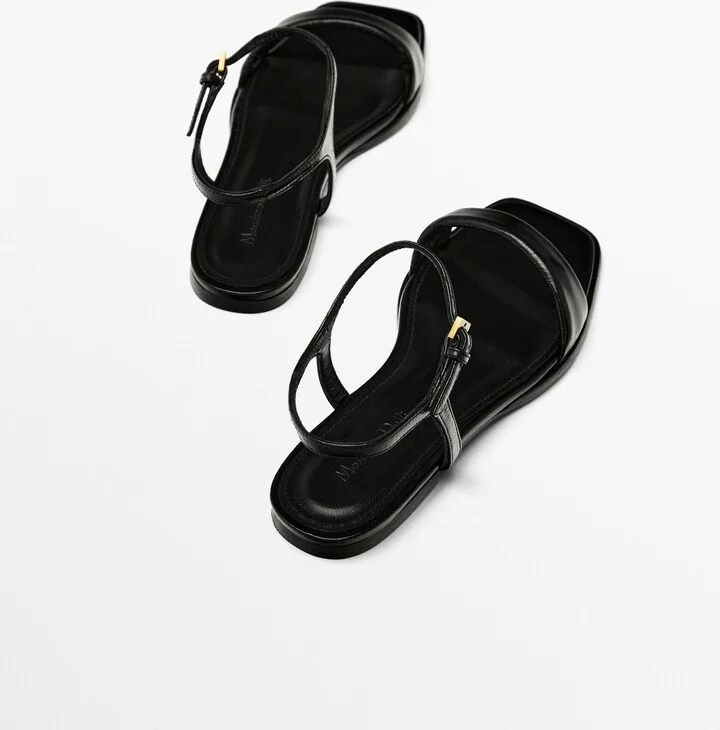 Flat Creased Patent Finish Sandals - Image 4