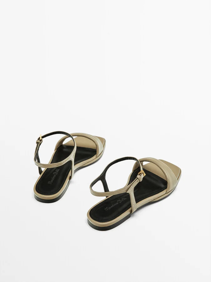 Flat Creased Patent Finish Sandals - Image 4