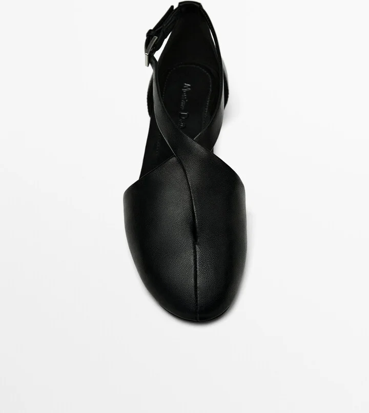 Flat Cut-Out Slingback Shoes With Crossed Detail - Image 5