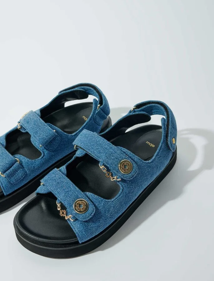 Flat denim sandals - Image 2