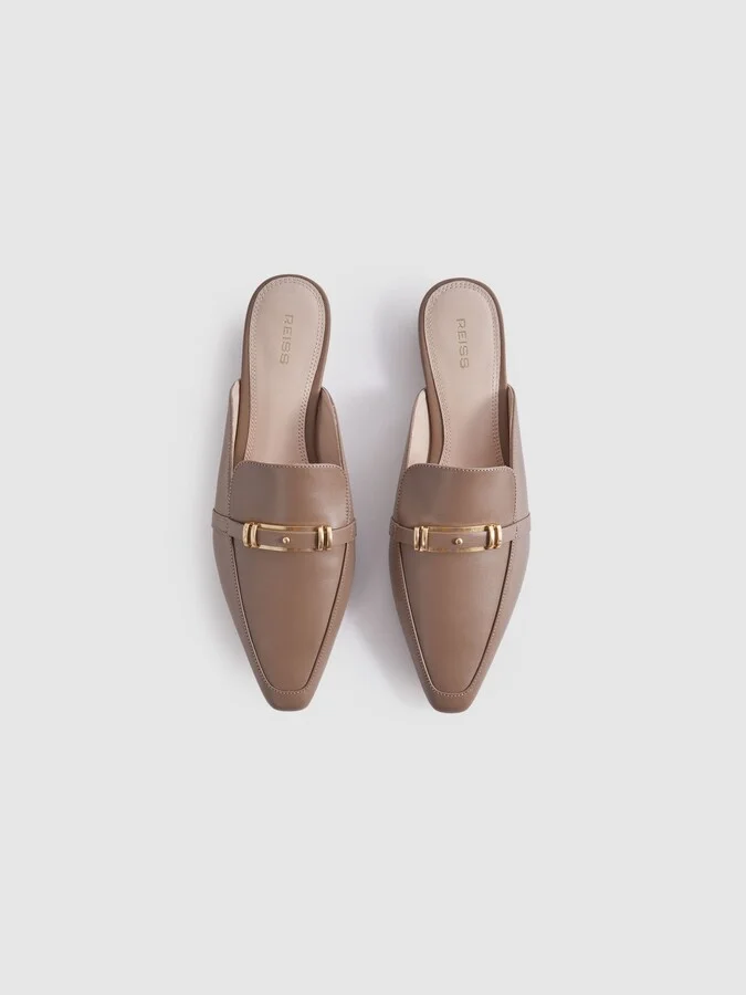Flat Leather Mules - Image 3