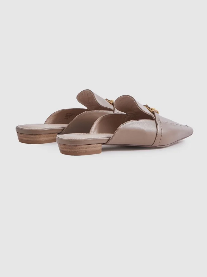 Flat Leather Mules - Image 4