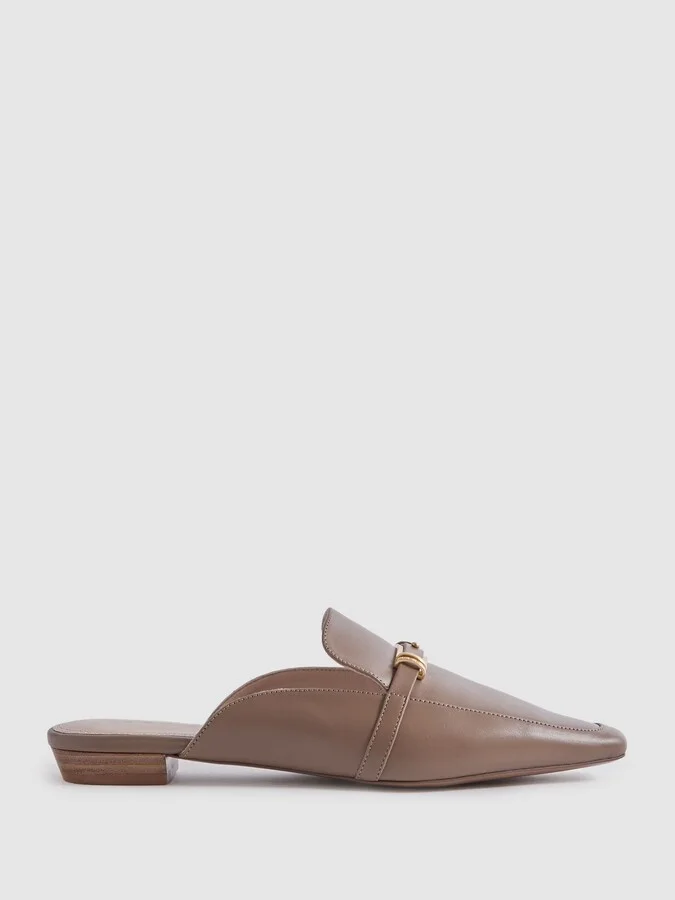 Flat Leather Mules