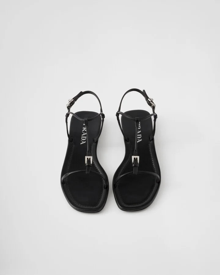 Flat leather sandals - Image 3