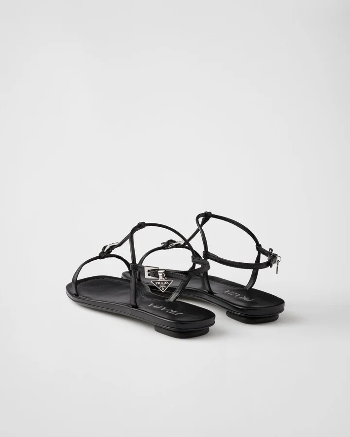 Flat leather sandals - Image 4