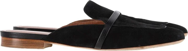 Flat Mules in Black Suede