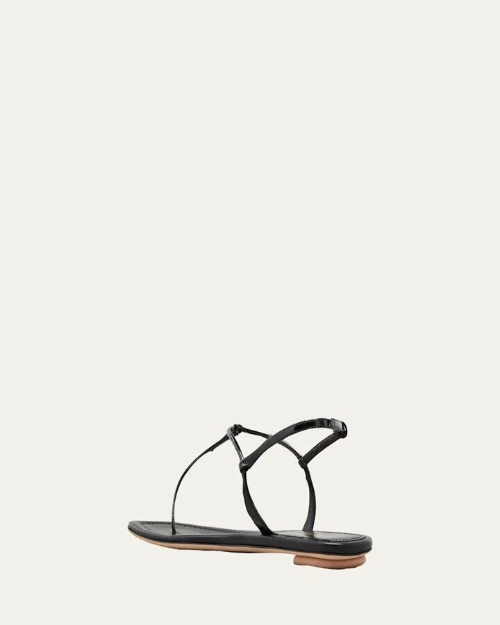 Flat Patent Leather Thong Sandals - Image 2
