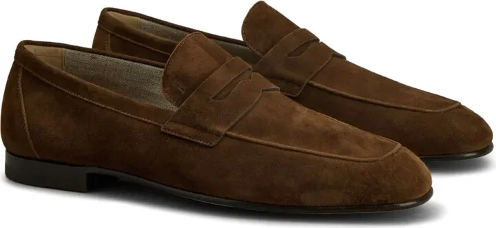 Flat Rubber Sole Suede Loafers - Image 2