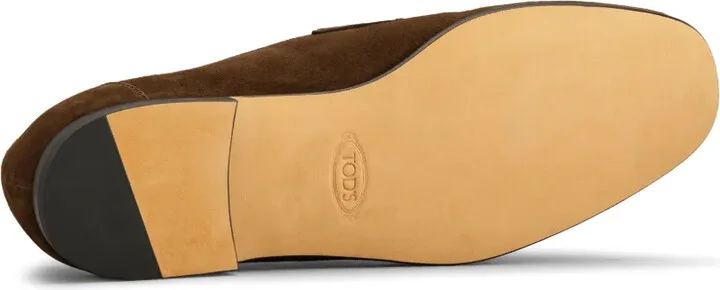 Flat Rubber Sole Suede Loafers - Image 4