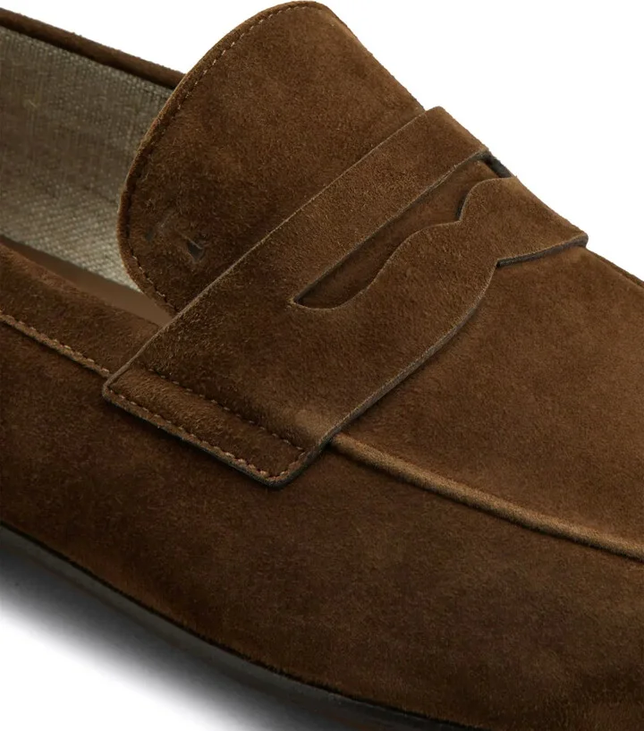 Flat Rubber Sole Suede Loafers - Image 5
