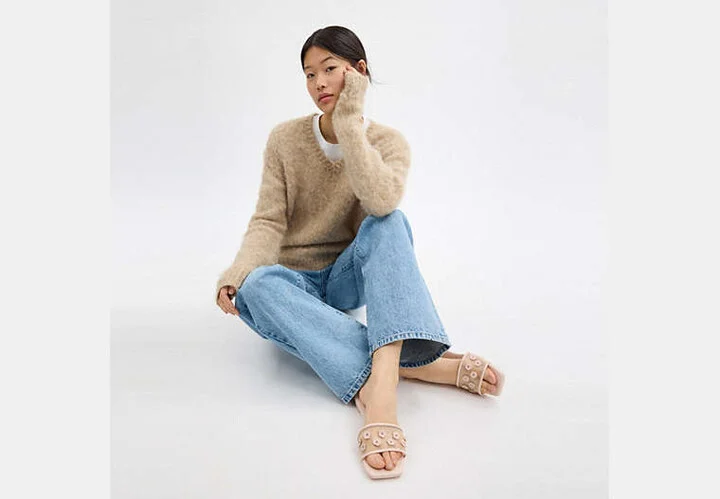 Flat Sandal With Tea Rose - Image 6