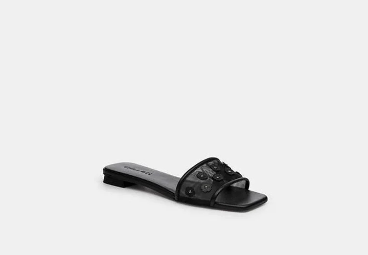 Flat Sandal With Tea Rose