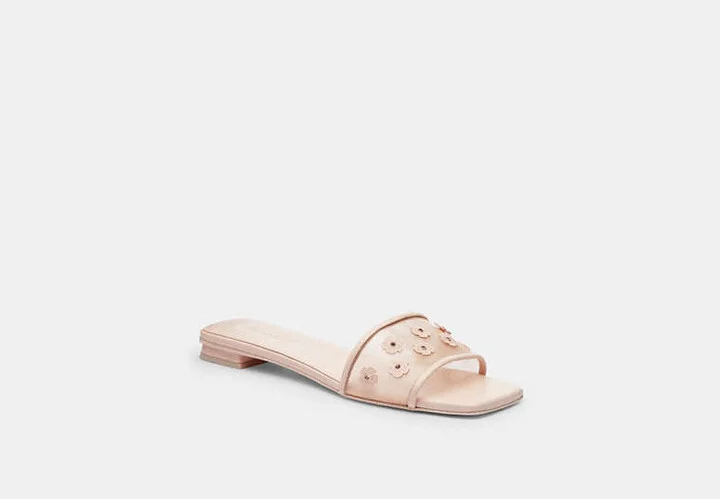 Flat Sandal With Tea Rose