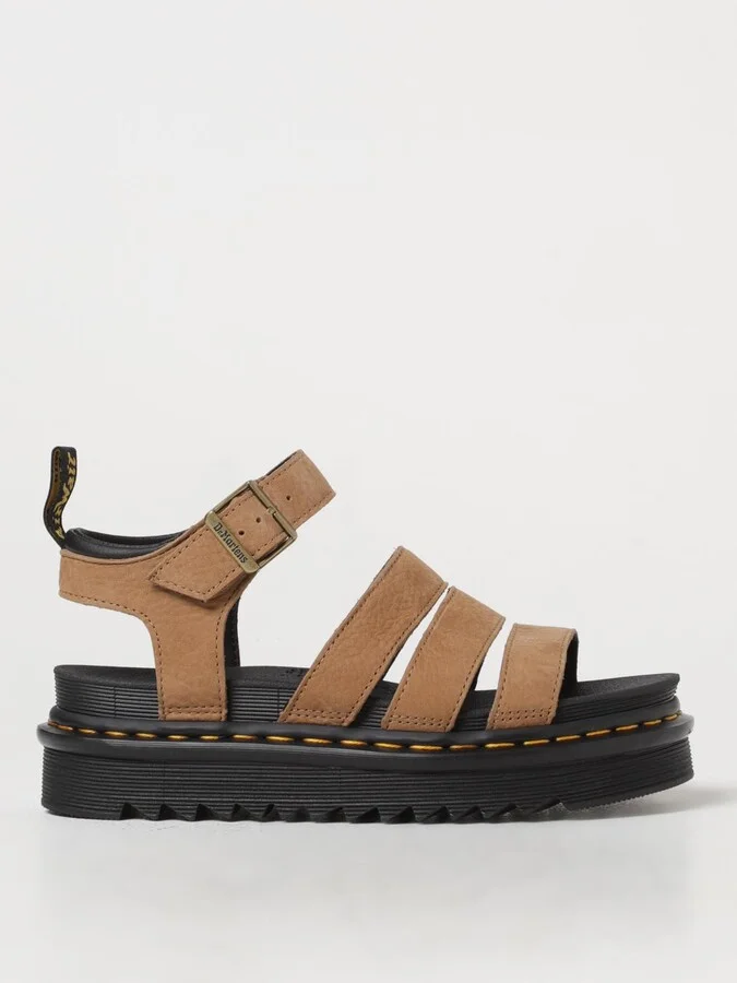 Flat Sandals DR. MARTENS Woman color Brown