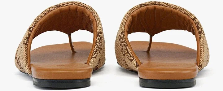 Flat Sandals in Lauretos Raffia Jacquard - Image 3