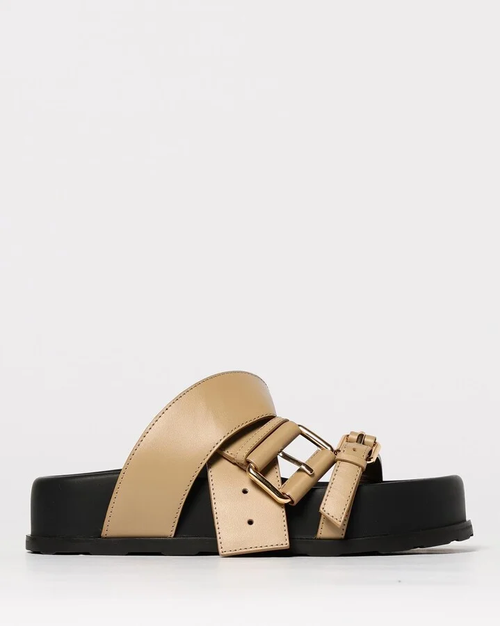 Flat Sandals MOSCHINO COUTURE Woman color Beige