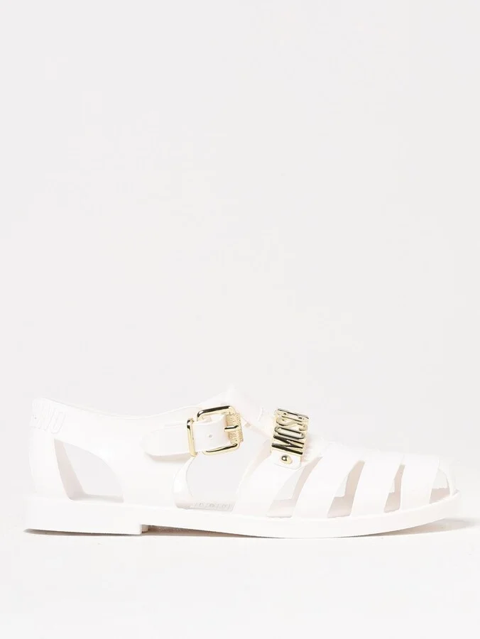 Flat Sandals MOSCHINO COUTURE Woman color White