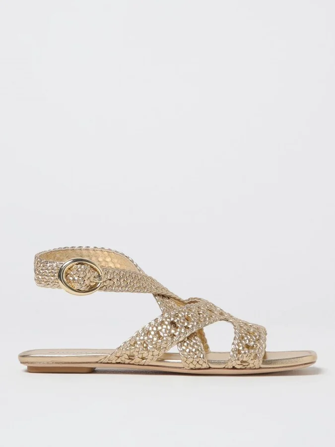Flat Sandals STUART WEITZMAN Woman color Gold