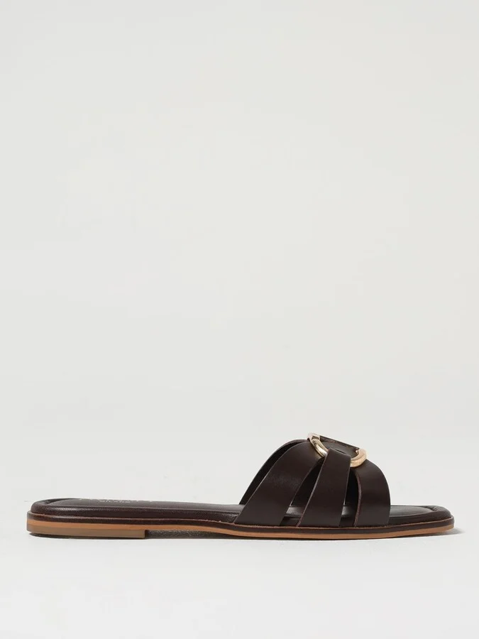Flat Sandals TWINSET Woman color Brown
